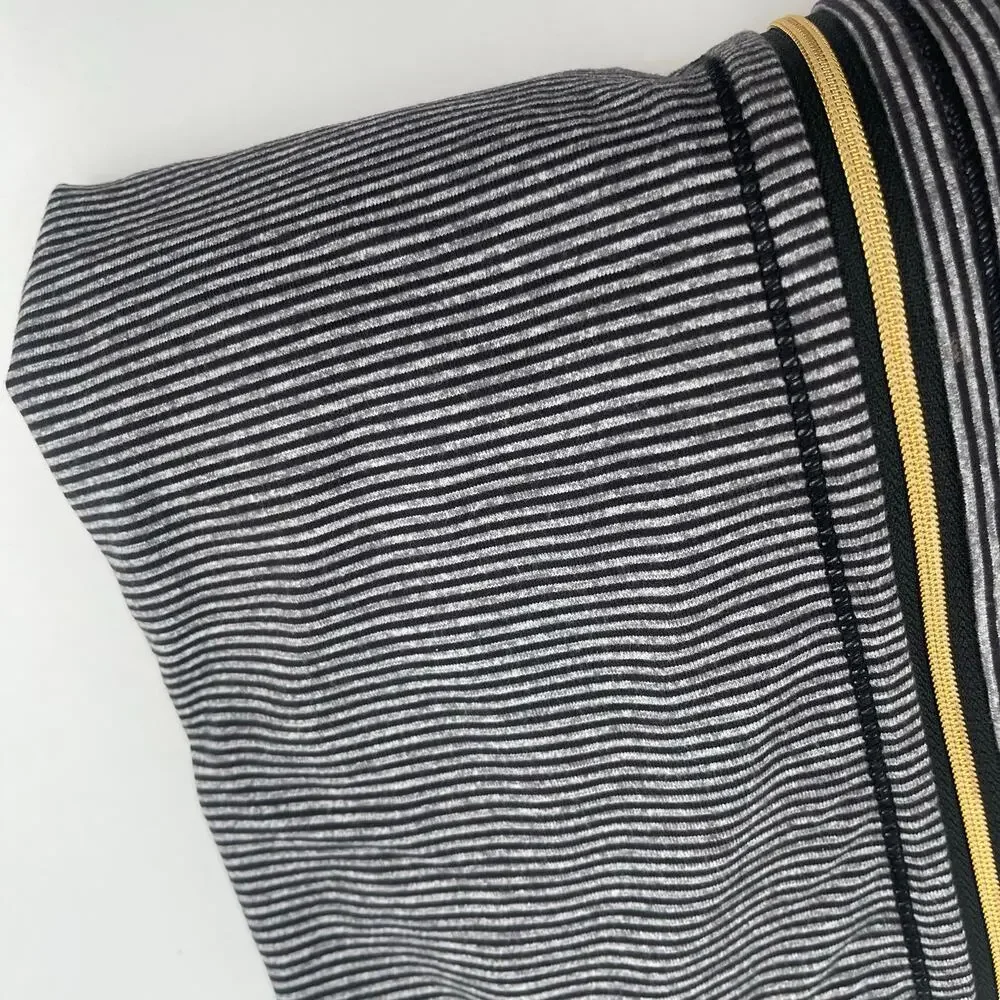 LULULEMON Vinyasa Scarf Wrap Zipper Gold Stripes Black Gray Stretch Multi Way